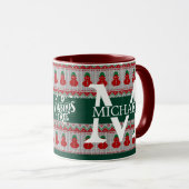 Eenvoudig Elegant Modern Monogram Kerstvakantie  Mok (Voorkant rechts)