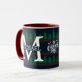 Eenvoudig Elegant Modern Monogram Kerstvakantie Mok (Voorkant links)