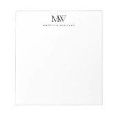 Eenvoudig Elegant modern Monogram Notitieblok (Voorkant)
