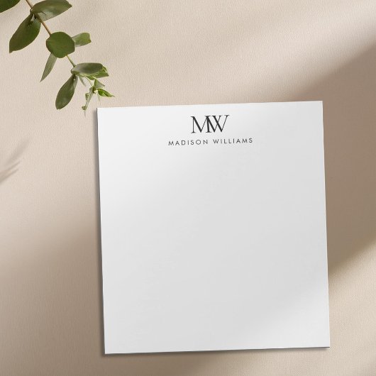 Eenvoudig Elegant modern Monogram Notitieblok