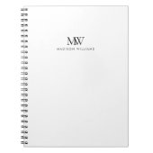 Eenvoudig Elegant Modern Monogram Notitieboek (Voorkant)