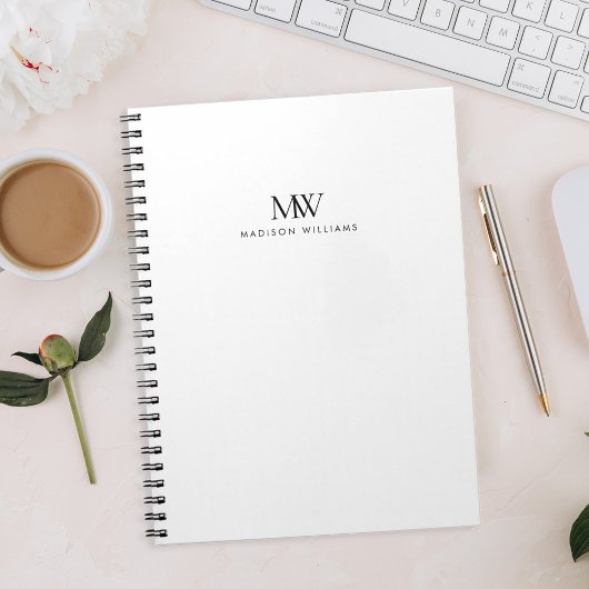 Eenvoudig Elegant Modern Monogram Notitieboek