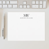 Eenvoudig Elegant Modern Monogram Notitiekaartje