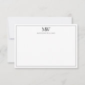 Eenvoudig Elegant modern Monogram Notitiekaartje (Voorkant)