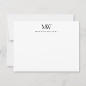 Eenvoudig Elegant modern Monogram Notitiekaartje (Voorkant)