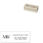 Eenvoudig Elegant modern Monogram Rubberstempel (Gestempeld)