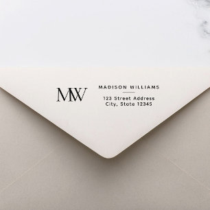 Eenvoudig Elegant modern Monogram Rubberstempel