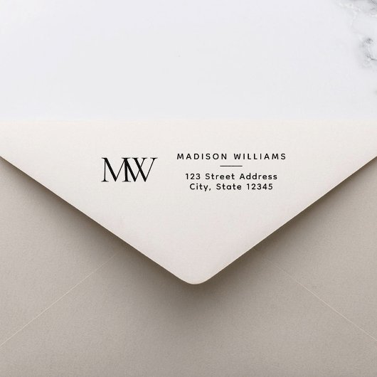 Eenvoudig Elegant modern Monogram Rubberstempel