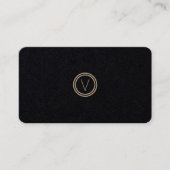 Eenvoudig Elegant modern Monogram | Zwart papier Visitekaartje (Voorkant)