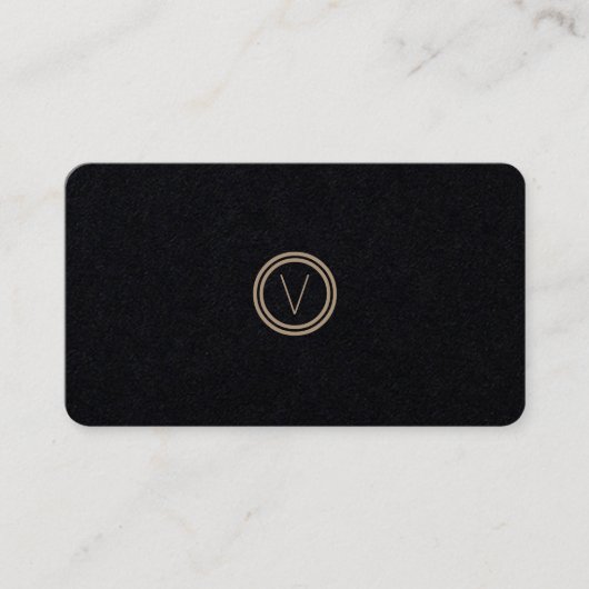 Eenvoudig Elegant modern Monogram | Zwart papier Visitekaartje (Voorkant)