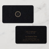 Eenvoudig Elegant modern Monogram | Zwart papier Visitekaartje (Voorkant / Achterkant)