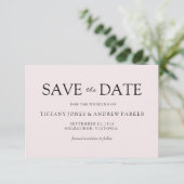 Eenvoudig Elegant Modern Peach Wedding Save the da Date (Staand voorkant)