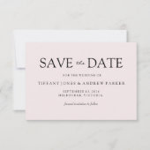 Eenvoudig Elegant Modern Peach Wedding Save the da Save The Date (Voorkant)
