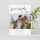 Eenvoudig Elegant Modern Photo Funny Wedding Save The Date (Staand voorkant)