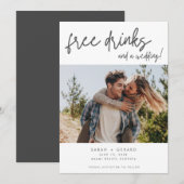 Eenvoudig Elegant Modern Photo Funny Wedding Save The Date (Voorkant / Achterkant)