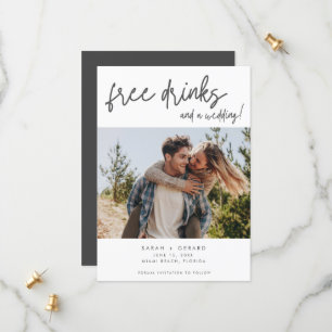 Eenvoudig Elegant Modern Photo Funny Wedding Save The Date