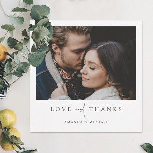 Eenvoudig Elegant Modern Photo Wedding Bedankkaart