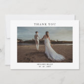 Eenvoudig Elegant Modern Photo Wedding Bedankkaart (Voorkant)