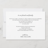 Eenvoudig Elegant Modern Photo Wedding Bedankkaart (Achterkant)
