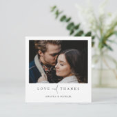 Eenvoudig Elegant Modern Photo Wedding Bedankkaart (Staand voorkant)