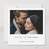 Eenvoudig Elegant Modern Photo Wedding Bedankkaart (Voorkant)