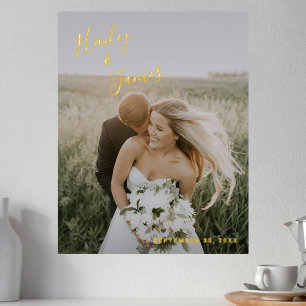 Eenvoudig Elegant Modern Photo Wedding Folie Afdrukken