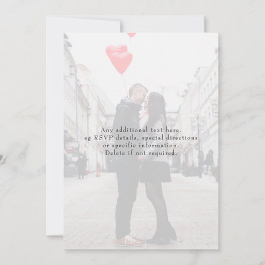 Eenvoudig Elegant Modern Photo Wedding Kaart (Achterkant)