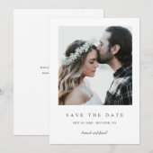 Eenvoudig Elegant Modern Photo Wedding Save The Date (Voorkant / Achterkant)