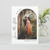 Eenvoudig Elegant Modern Photo Wedding Save The Date (Staand voorkant)