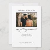 Eenvoudig Elegant Modern Photo Wedding Save The Date (Achterkant)