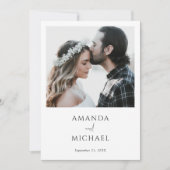 Eenvoudig Elegant Modern Photo Wedding Save The Date (Voorkant)