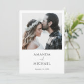 Eenvoudig Elegant Modern Photo Wedding Save The Date (Staand voorkant)