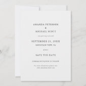 Eenvoudig Elegant Modern Photo Wedding Save The Date (Achterkant)
