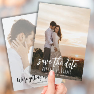 Eenvoudig Elegant Modern Photo Wedding Save The Date