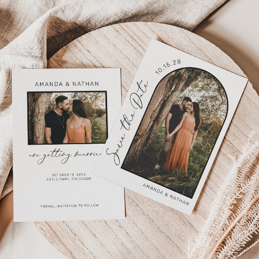 Eenvoudig Elegant Modern Photo Wedding Save The Date