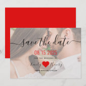 Eenvoudig Elegant Modern Photo Wedding Save The Date (Voorkant / Achterkant)