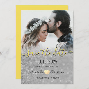 Eenvoudig Elegant Modern Photo Wedding Save The Date