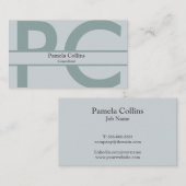 Eenvoudig elegant modern professioneel monogram visitekaartje (Voorkant / Achterkant)