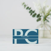 Eenvoudig elegant modern professioneel monogram visitekaartje (Staand voorkant)