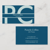 Eenvoudig elegant modern professioneel monogram visitekaartje (Voorkant / Achterkant)