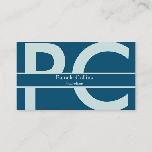 Eenvoudig elegant modern professioneel monogram visitekaartje (Voorkant)