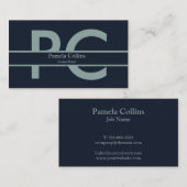 Eenvoudig Elegant Modern Professionele Monogram Visitekaartje (Voorkant / Achterkant)
