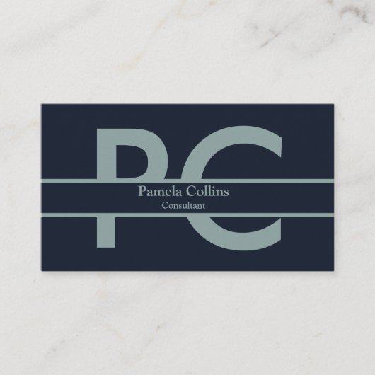 Eenvoudig Elegant Modern Professionele Monogram Visitekaartje (Voorkant)