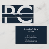 Eenvoudig Elegant Modern Professionele Monogram Visitekaartje (Voorkant / Achterkant)