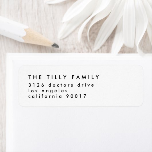 Eenvoudig Elegant modern Return Address Label (Insitu)