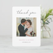 Eenvoudig elegant modern Roos Gold Wedding Bedankkaart (Staand voorkant)