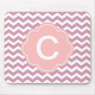 eenvoudig, elegant, modern roze chevron zigzag muismat