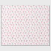 Eenvoudig elegant modern roze strikpatroon cadeaupapier (Vlak)