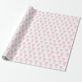 Eenvoudig elegant modern roze strikpatroon cadeaupapier (Uitgerold)