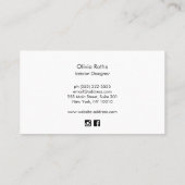 Eenvoudig elegant modern roze Visitekaartje (Achterkant)